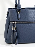 Multi-Compartment Tassel Front Bag