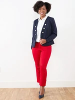 Petite Olivia Red Straight Ankle Jean