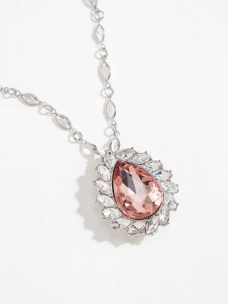 Pink Crystal Pendant Necklace