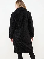 Textured Faux Fur Coat