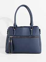 Multi-Compartment Tassel Front Bag