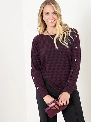 Lightweight Knit Top with Button Detail