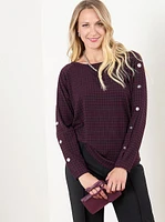 Lightweight Knit Top with Button Detail