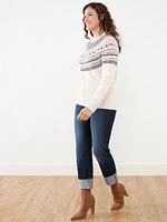 FairIsle Crew Neck Pullover Sweater