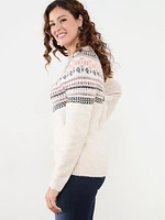 FairIsle Crew Neck Pullover Sweater