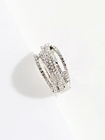 Silver Rhinestone Stretch Ring