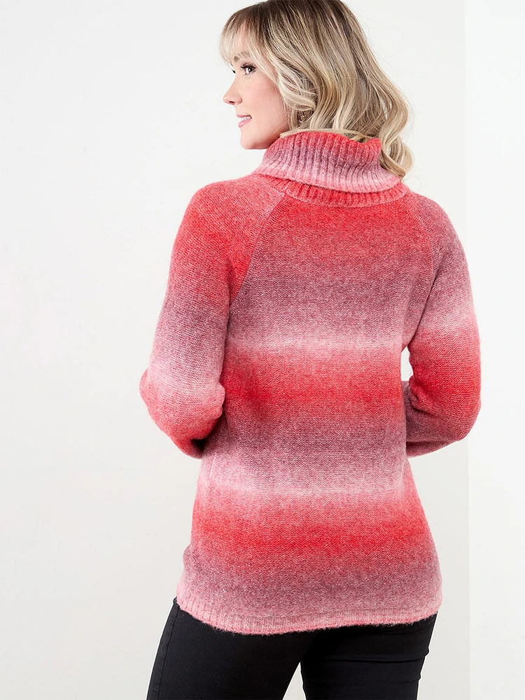 Petite Spacedye Cowl Neck Pullover Sweater