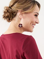 Cranberry Flower Drop Earrings