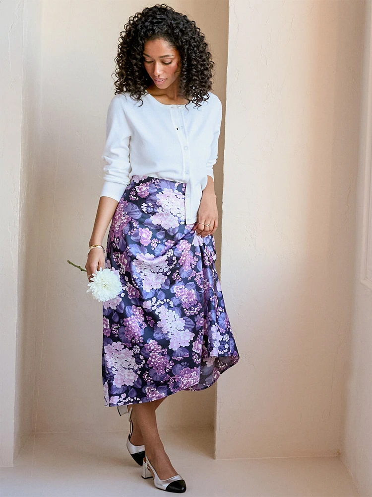 Satin Midi Skirt