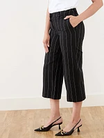 Hannah Windowpane Wide Crop Pant