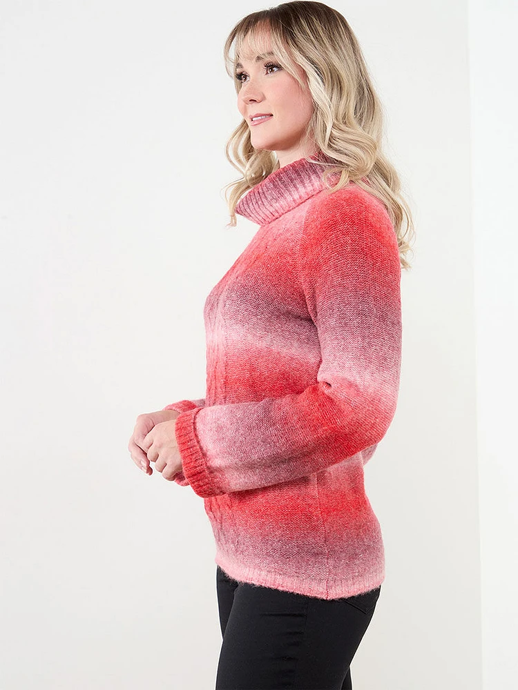 Petite Spacedye Cowl Neck Pullover Sweater