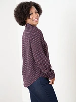 Petite Relaxed Fit Button Front Blouse