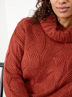 Petite Cable Knit Turtleneck Pullover