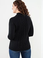 Mock Neck Cable Knit Sweater