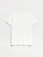 Short Sleeve Crochet V-Neck Shirt