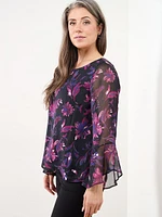 Bell Sleeve Chiffon Blouse