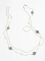 Double Layer Long Pearl Necklace