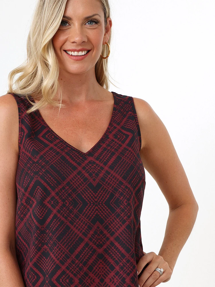 Sleeveless Double V-Neck Top