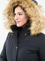 Vegan Down Parka with Removable Hood