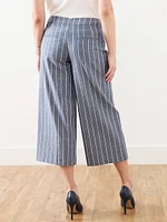 Morgan Wide Leg Chambray Cropped Pant