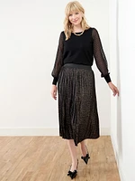 Pleated Leopard Skirt