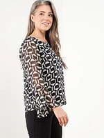 Bell Sleeve Chiffon Blouse