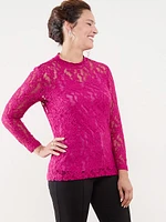 Mock Neck Lace Top with Cami