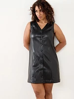 Petite Vegan Leather Dress