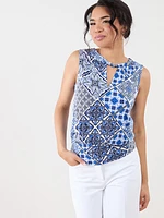 Sleeveless Twist Neck Top