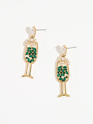 Gold and Pearl Champagne Statement Earring