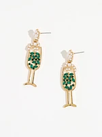 Gold and Pearl Champagne Statement Earring