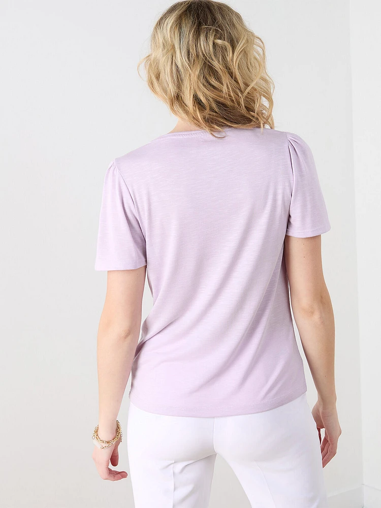 Flutter Sleeve Scoop Neck T-Shirt