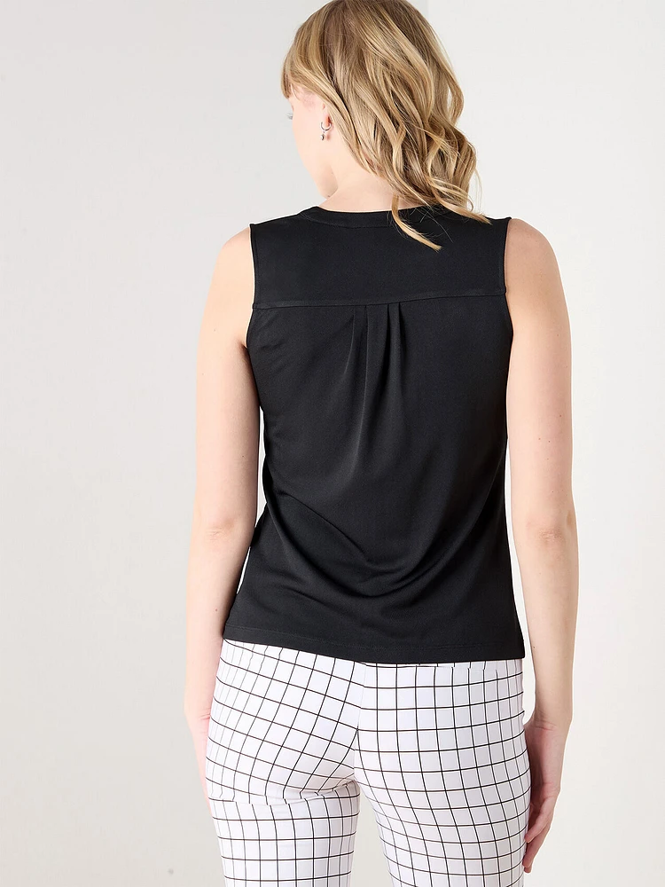 Sleeveless Stretch Crepe Top