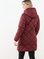 Petite Diamond Quilted Vegan Down Coat