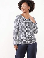 Petite Long Sleeve Cowl Neck Top