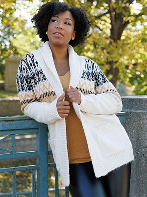 Fair Isle Shawl Collar Sweater