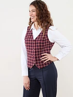 Plaid Button Up Suiting Vest