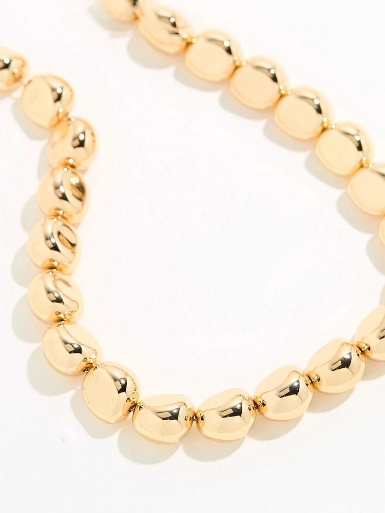 Short Gold Chunky-Beaded Necklace