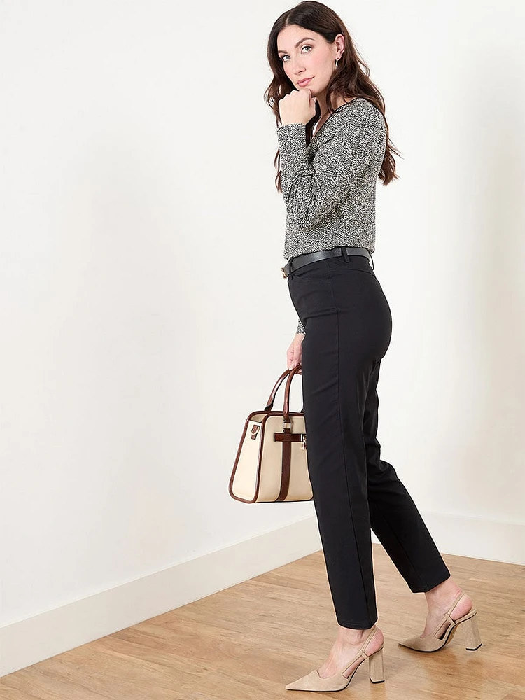 Emily Microtwill Slim Leg Pant