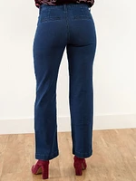 Kathryn Dark Wash Stovepipe Trouser Jean