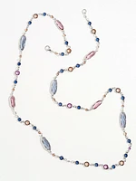 Silver Multi-Stone Long Necklace