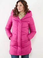 Shawl Collar Hood Vegan Down Coat