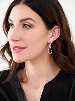 Silver Rhinestone Chain Earrings