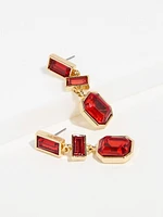 Crimson Stone Drop Earrings