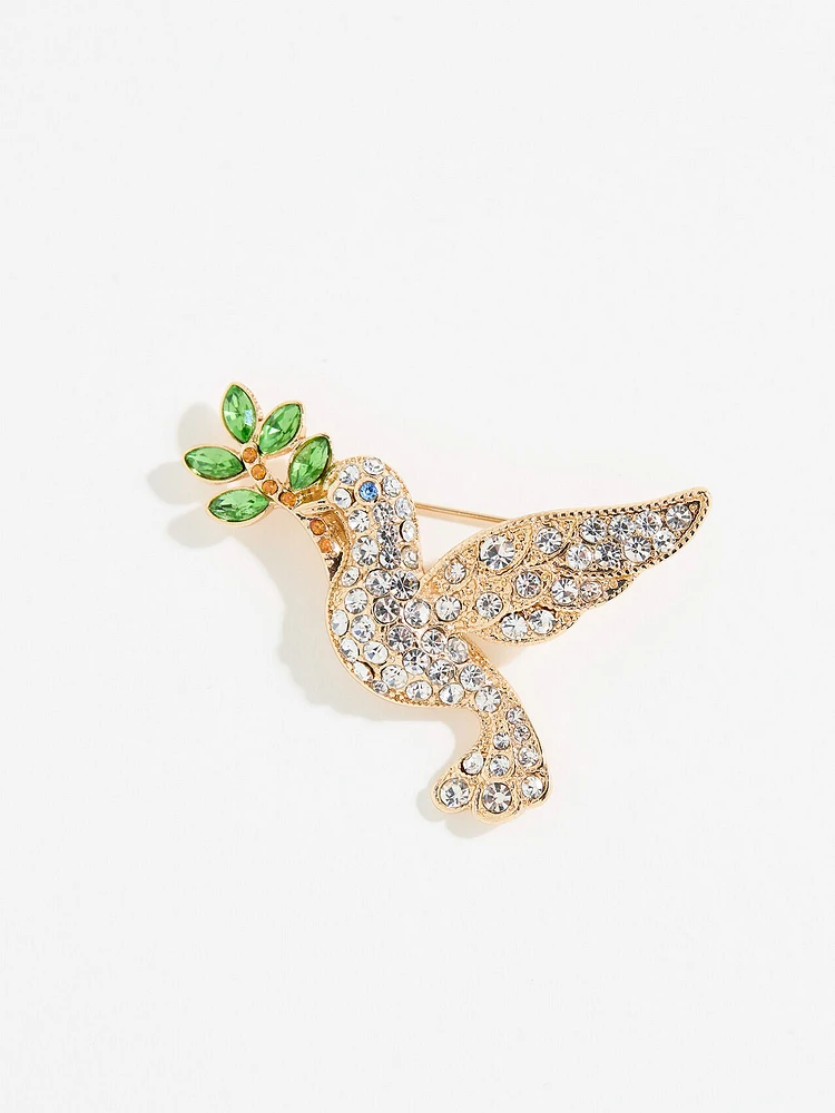 Gold Pave Dove Pin