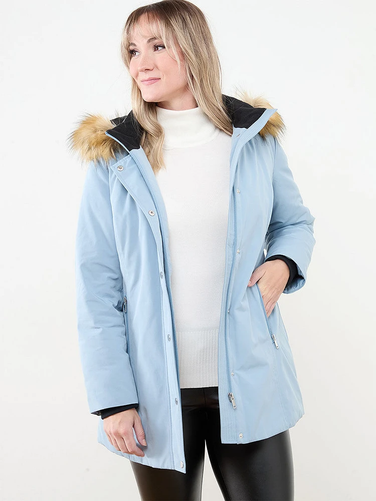 Petite Vegan Down Parka with Removable Hood