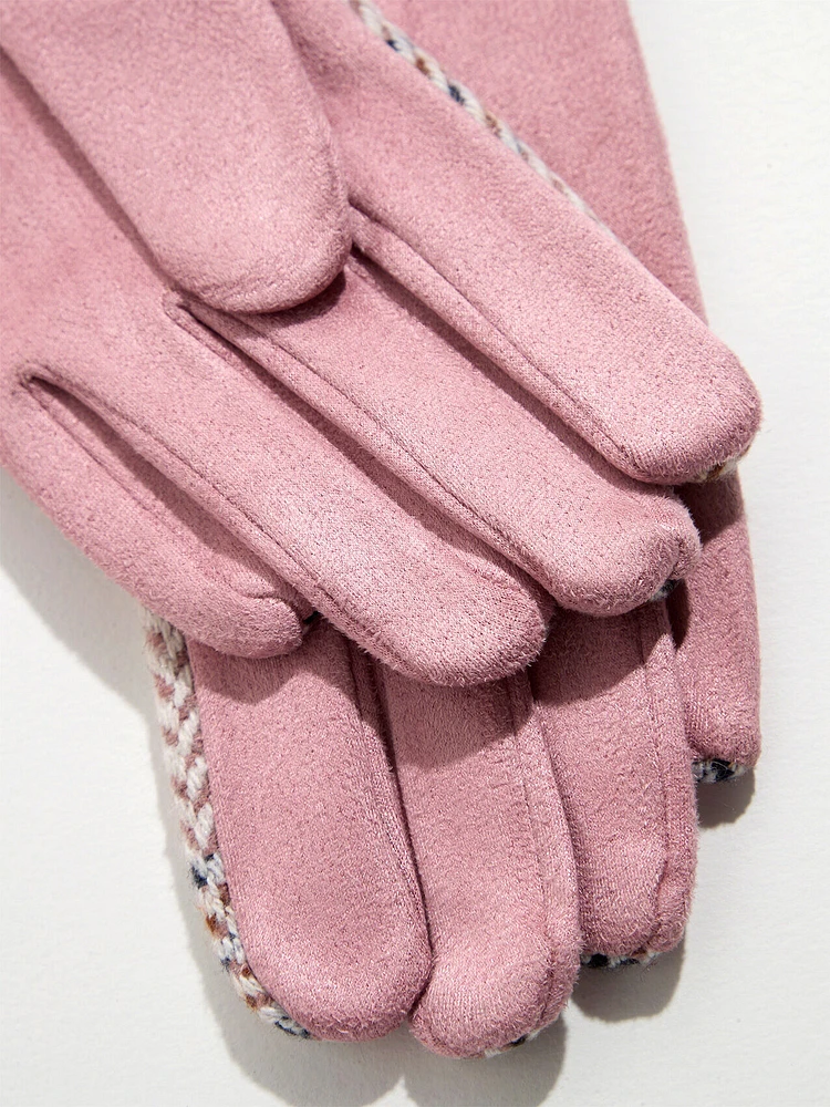 Pink Plaid Gloves