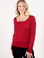 Shimmer Scoop Neck Sweater