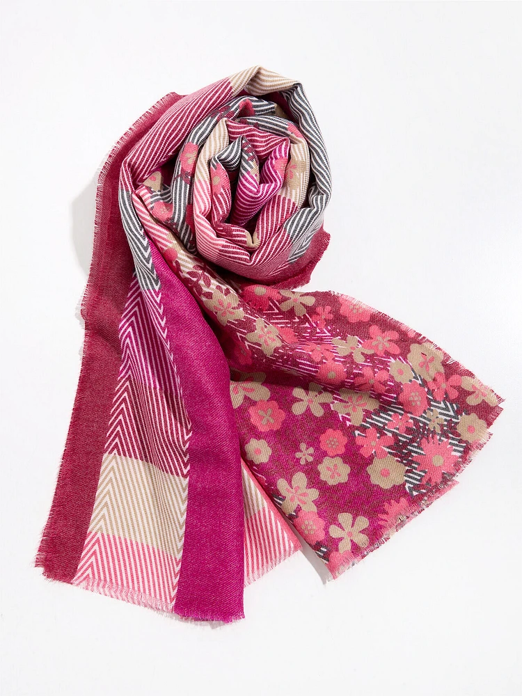 Floral Stripe Scarf