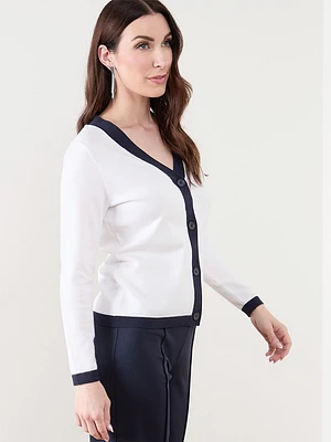 Long Sleeve V-Neck Button Cardigan